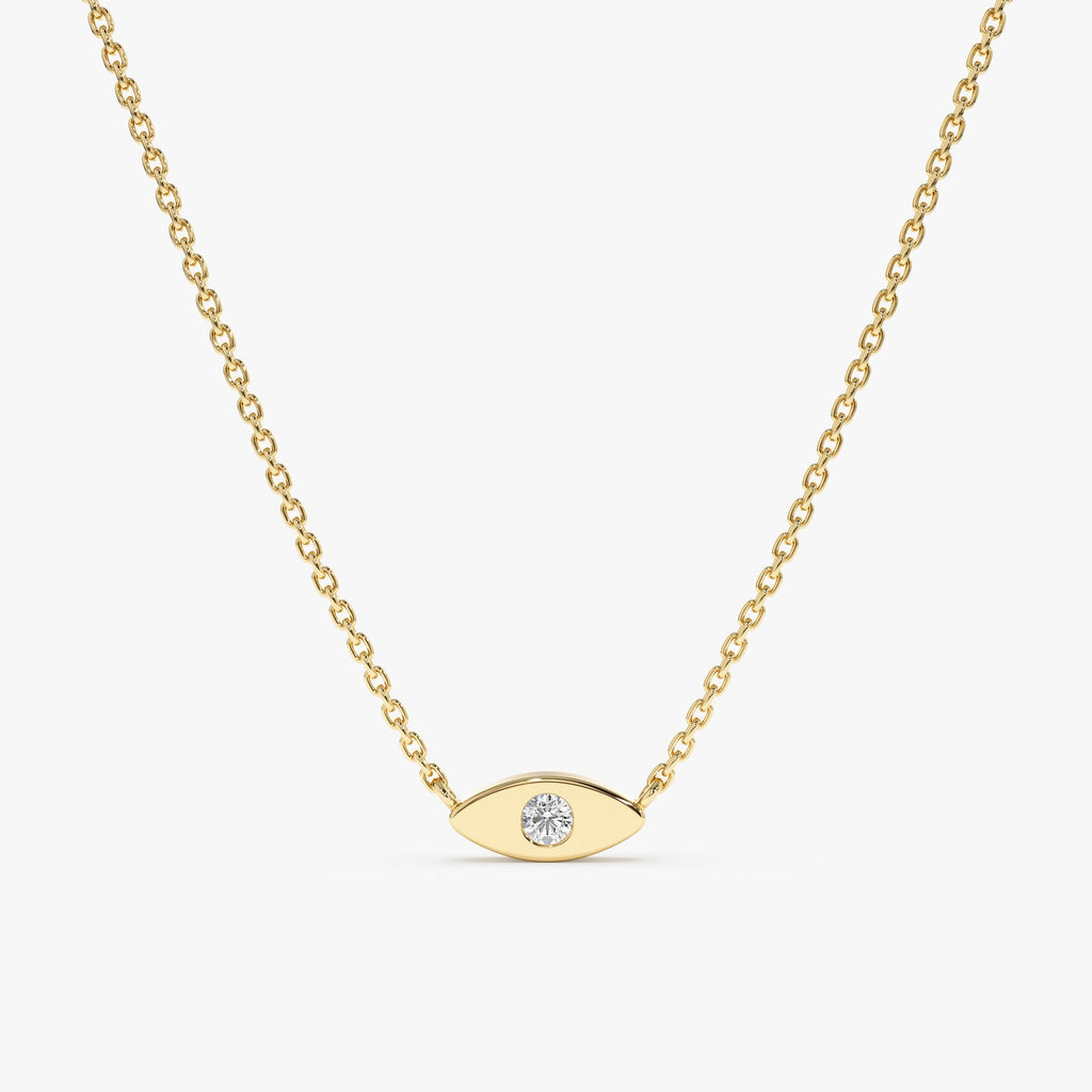 Tiny Evil Eye Diamond Necklace
