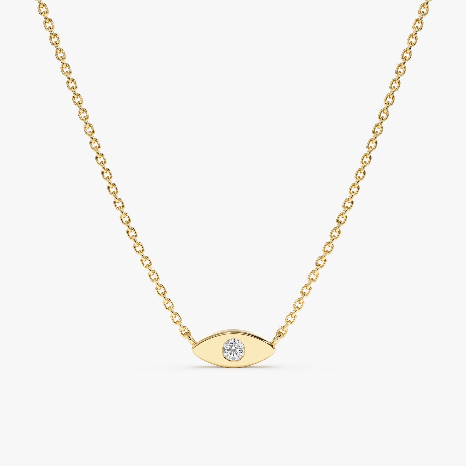 Tiny Evil Eye Diamond Necklace