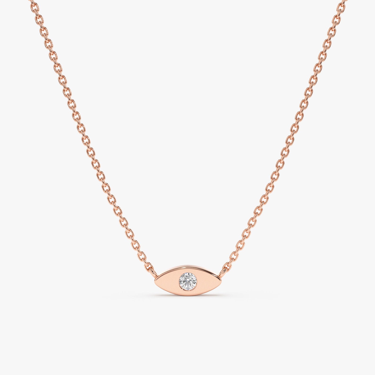 Tiny Evil Eye Diamond Necklace