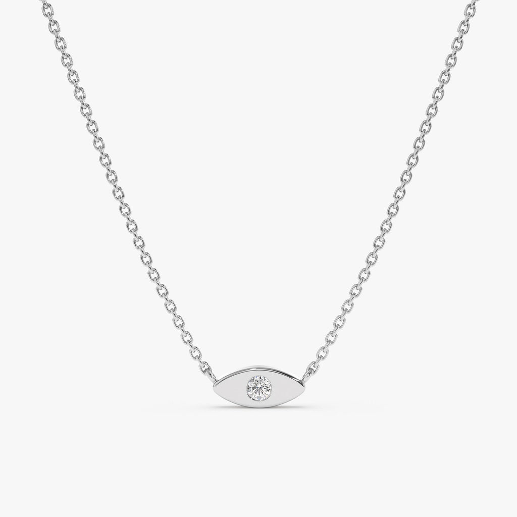 Tiny Evil Eye Diamond Necklace
