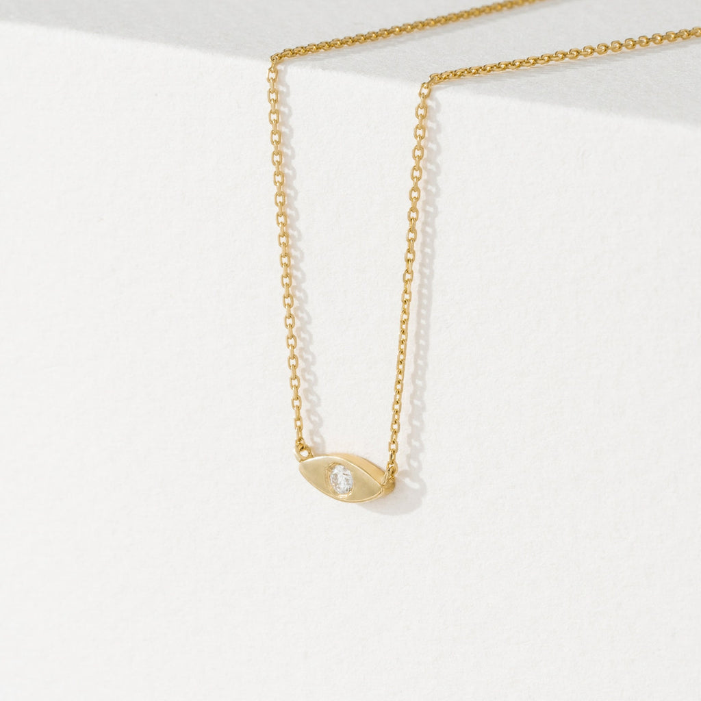Tiny Evil Eye Diamond Necklace