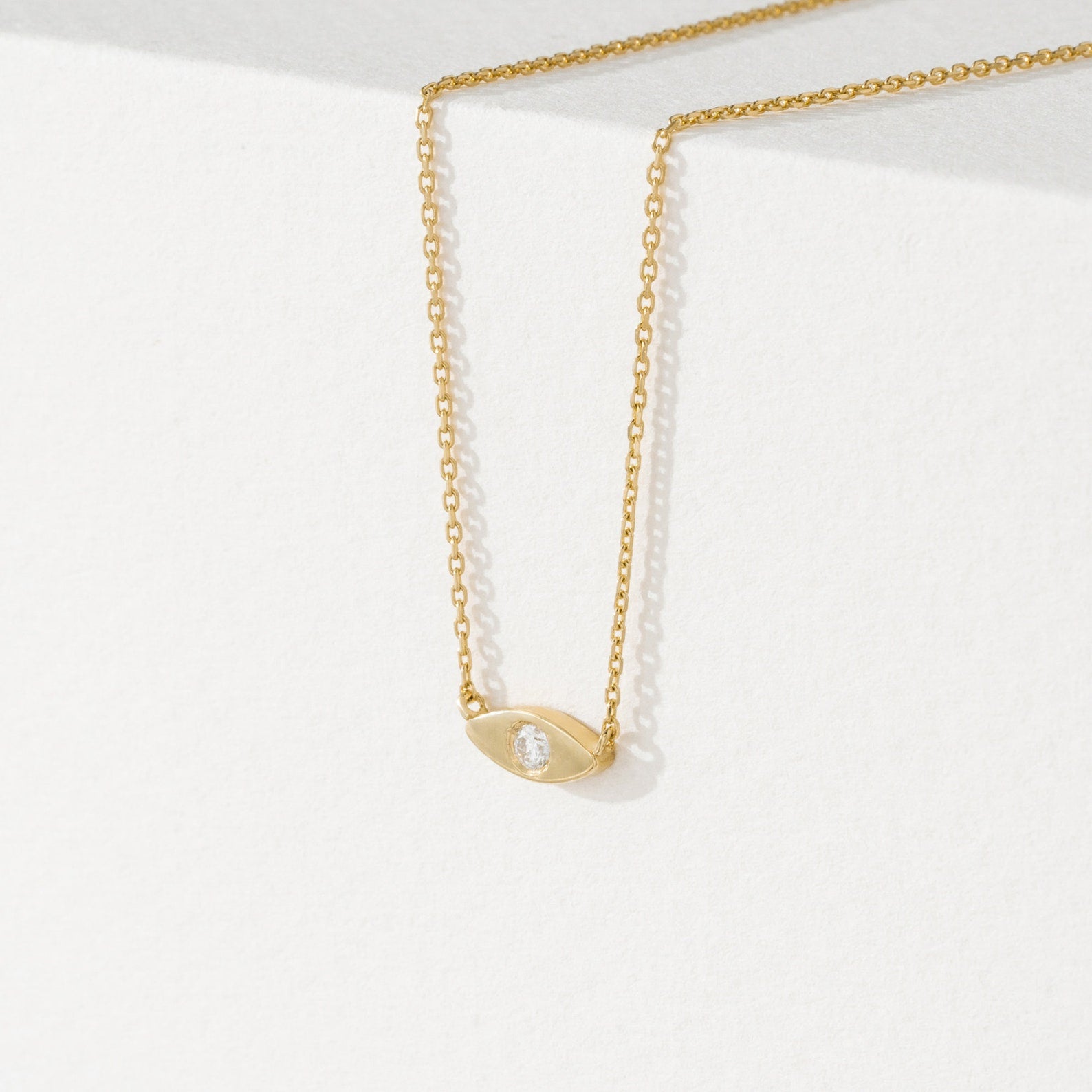 Tiny Evil Eye Diamond Necklace