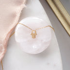 Tiny Hamsa Pendant Necklace