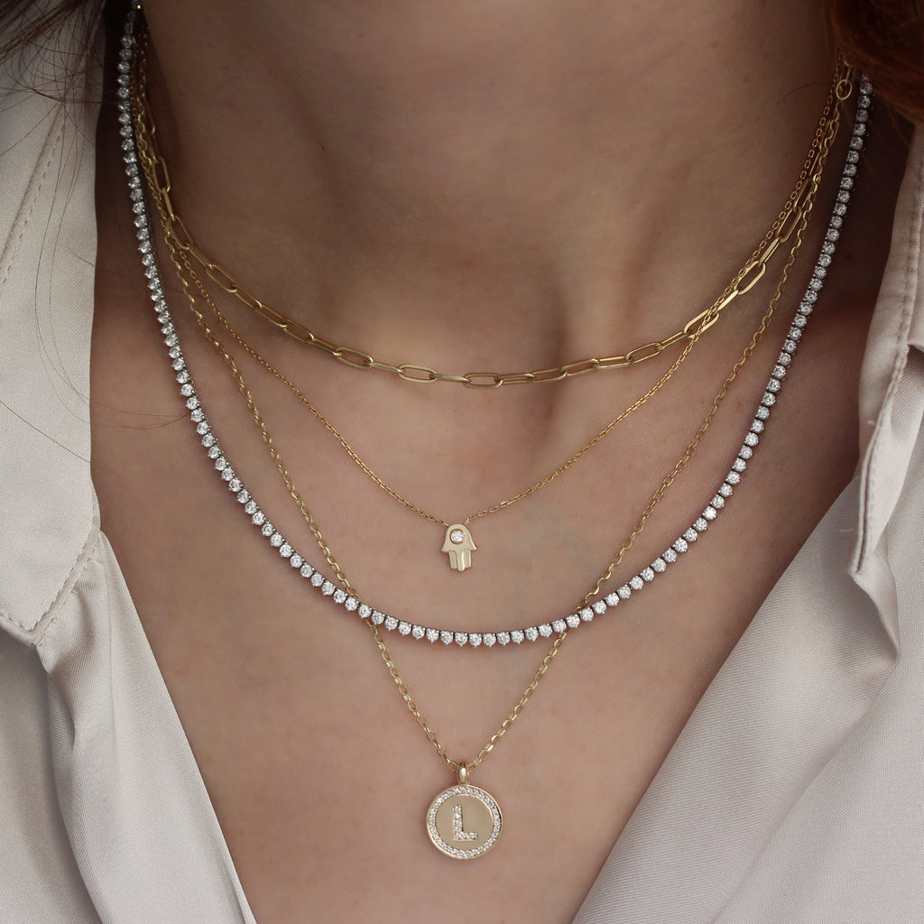 Tiny Hamsa Pendant Necklace