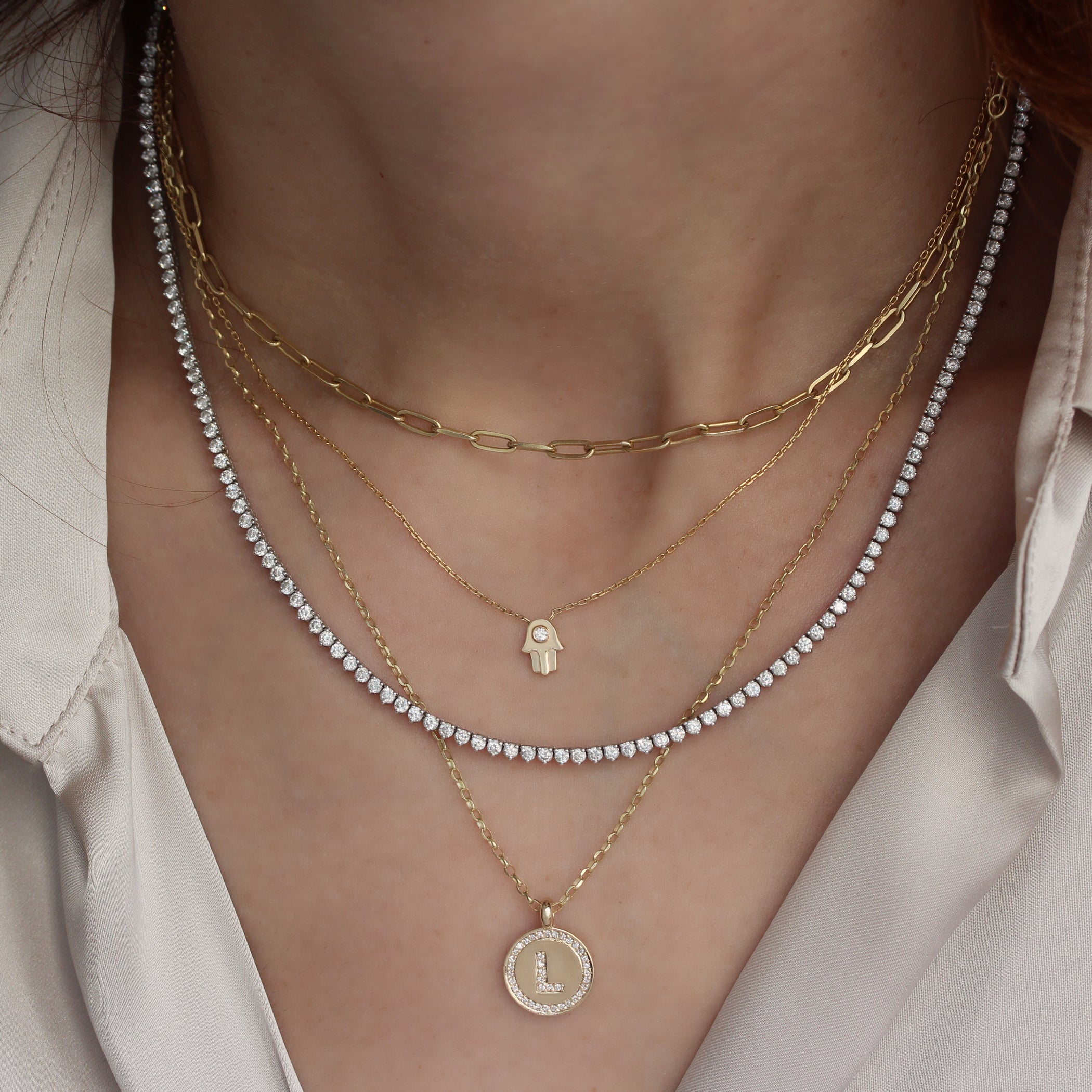 Tiny Hamsa Pendant Necklace