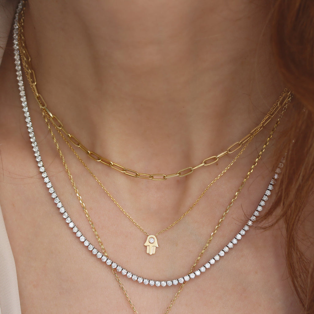 Tiny Hamsa Pendant Necklace