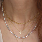 Tiny Hamsa Pendant Necklace