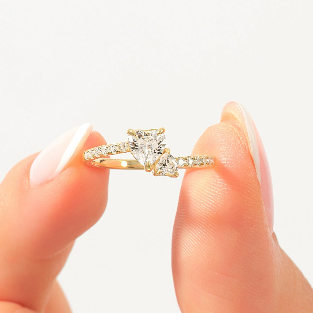 Toi et Moi Double Heart Diamond Ring