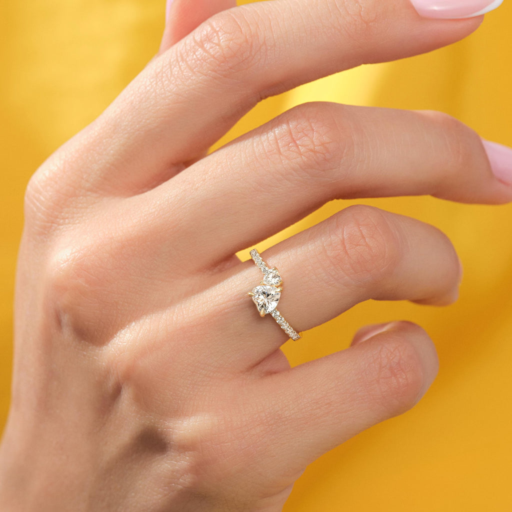 Toi et Moi Double Heart Diamond Ring