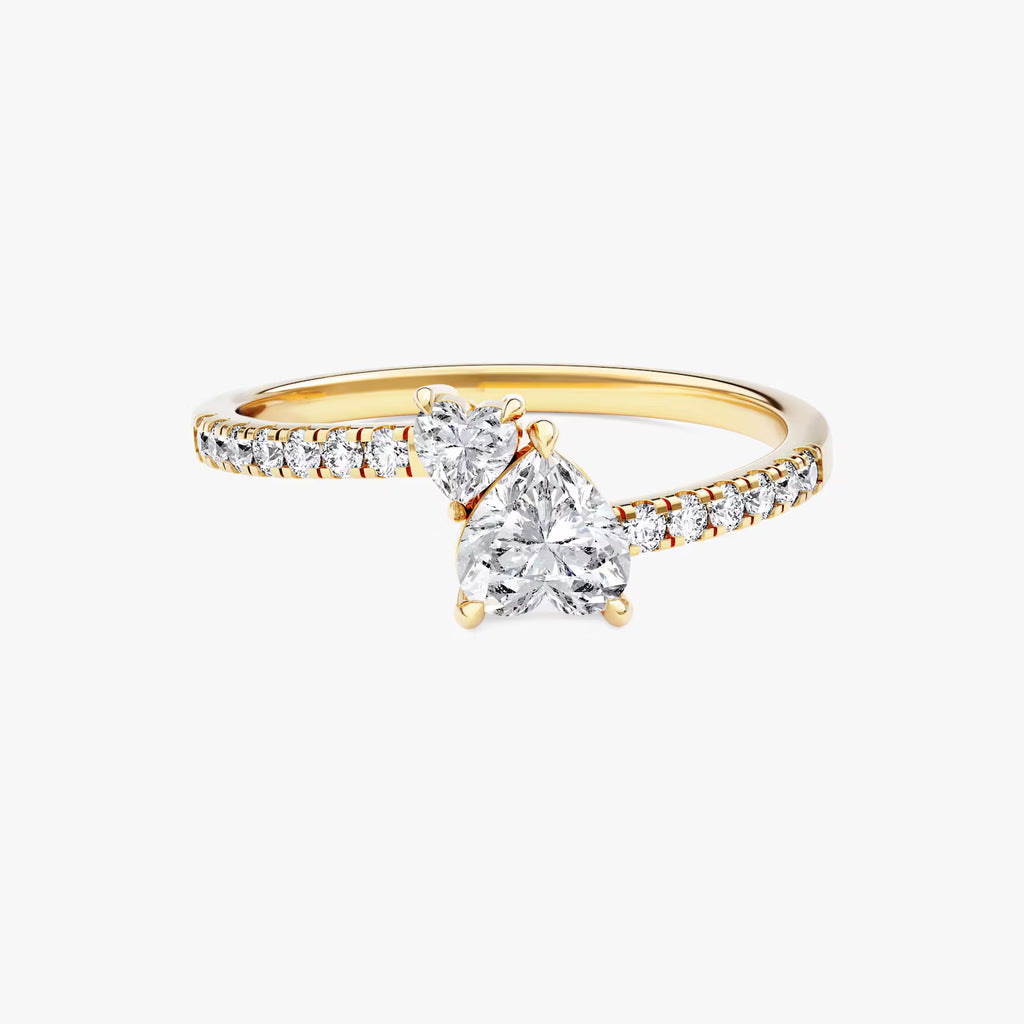 Toi et Moi Double Heart Diamond Ring