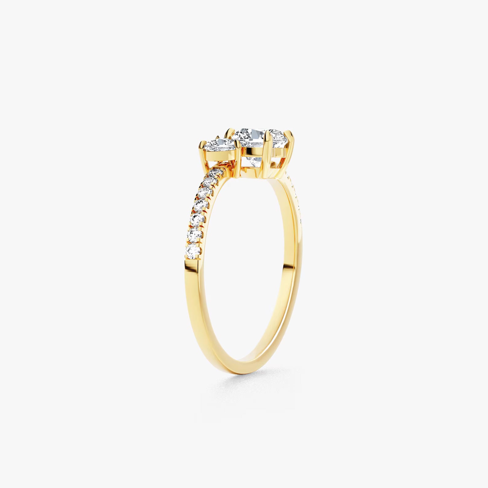 Toi et Moi Double Heart Diamond Ring