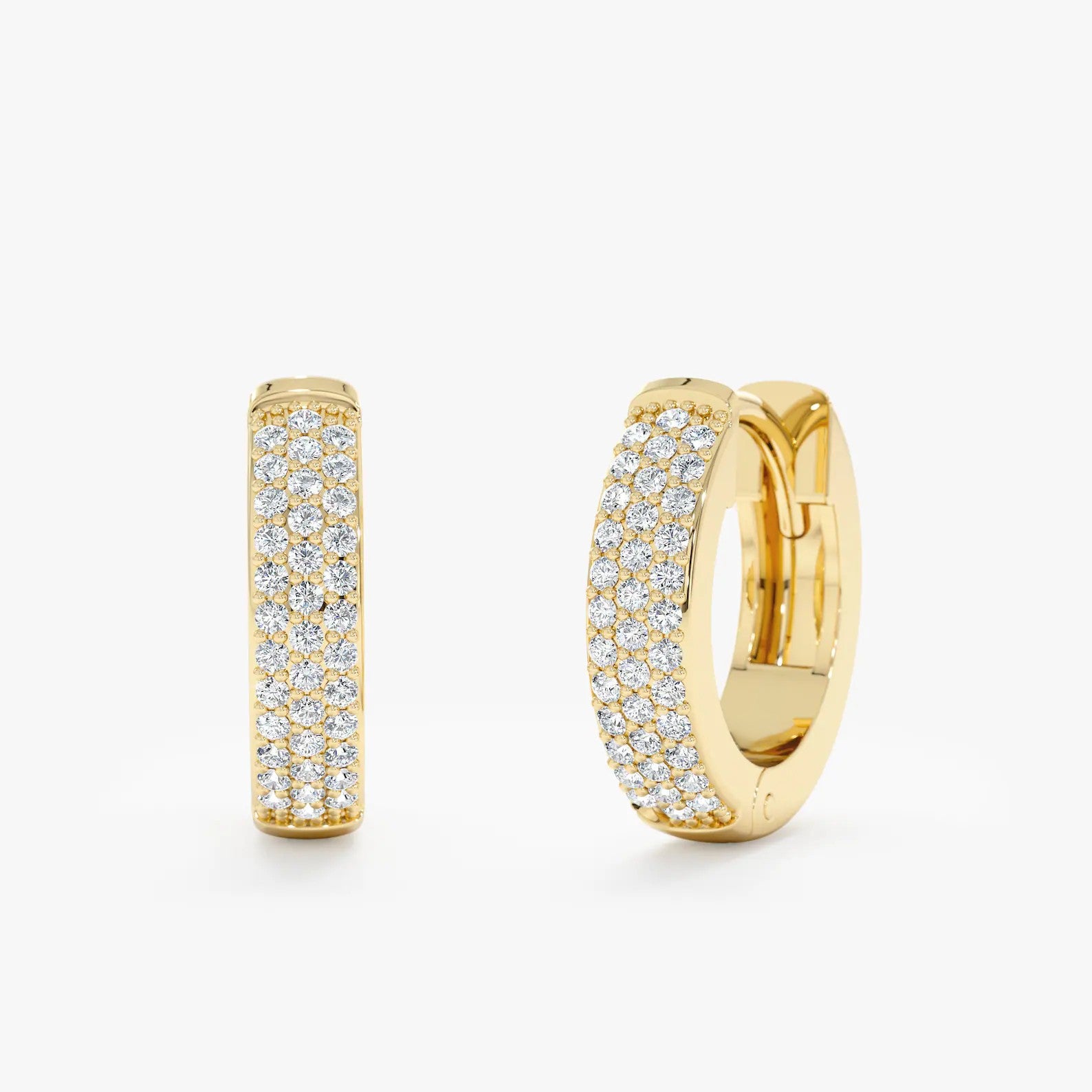 Triple Row Pave Huggies