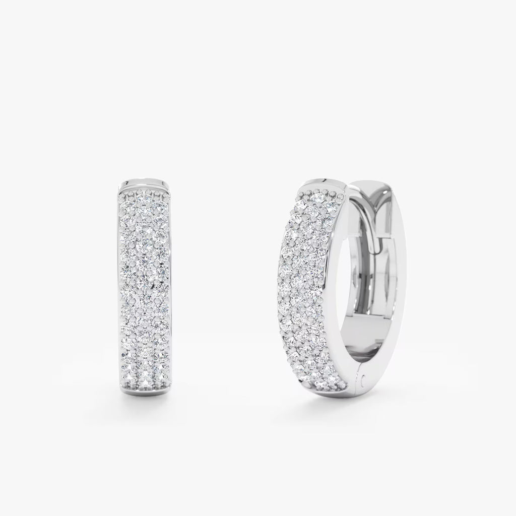Triple Row Pave Huggies
