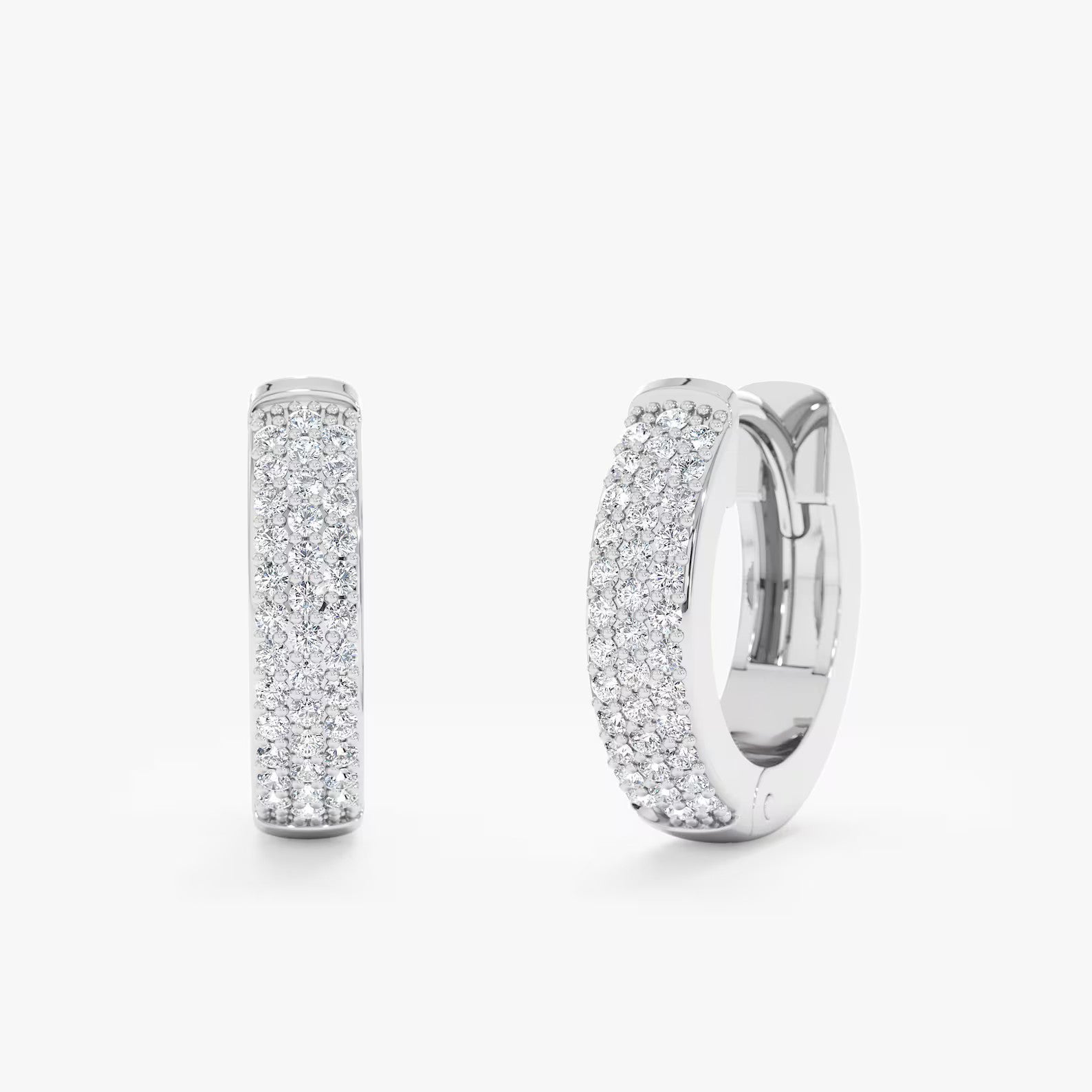 Triple Row Pave Huggies
