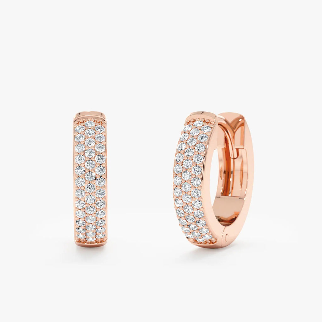Triple Row Pave Huggies