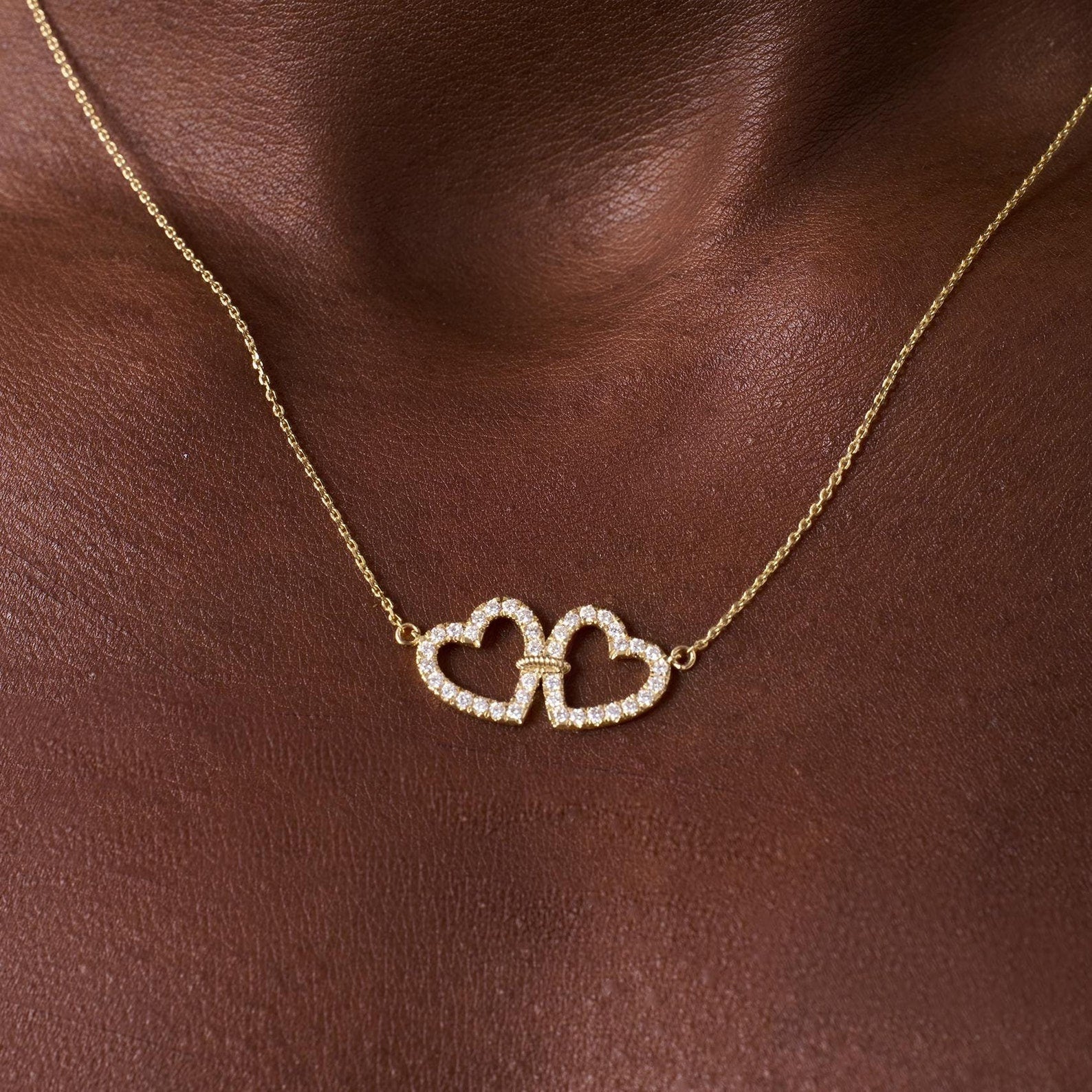 Twin Heart Diamond Necklace