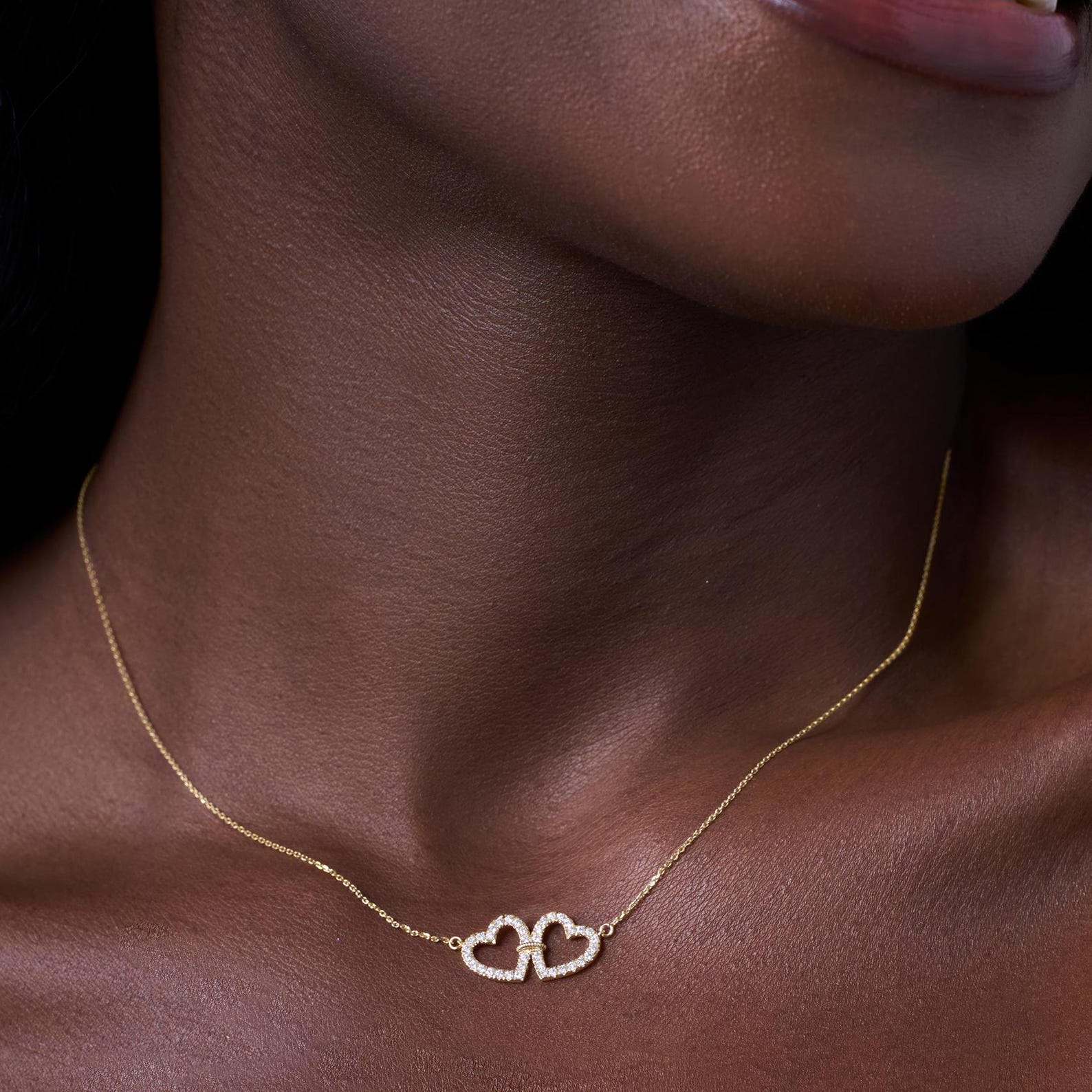 Twin Heart Diamond Necklace