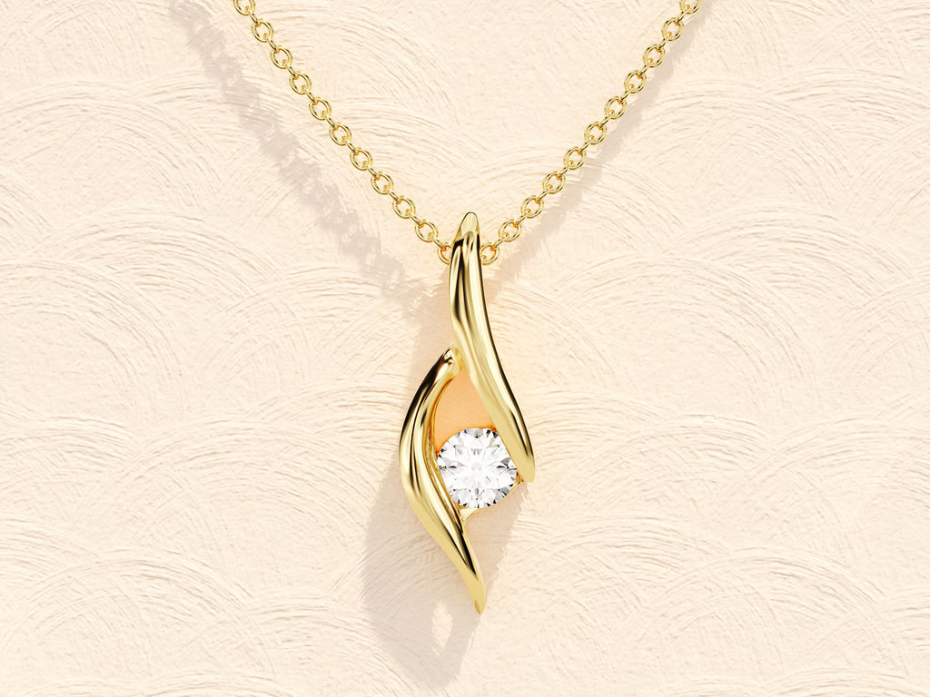 Twist Solitaire Pendant Necklace