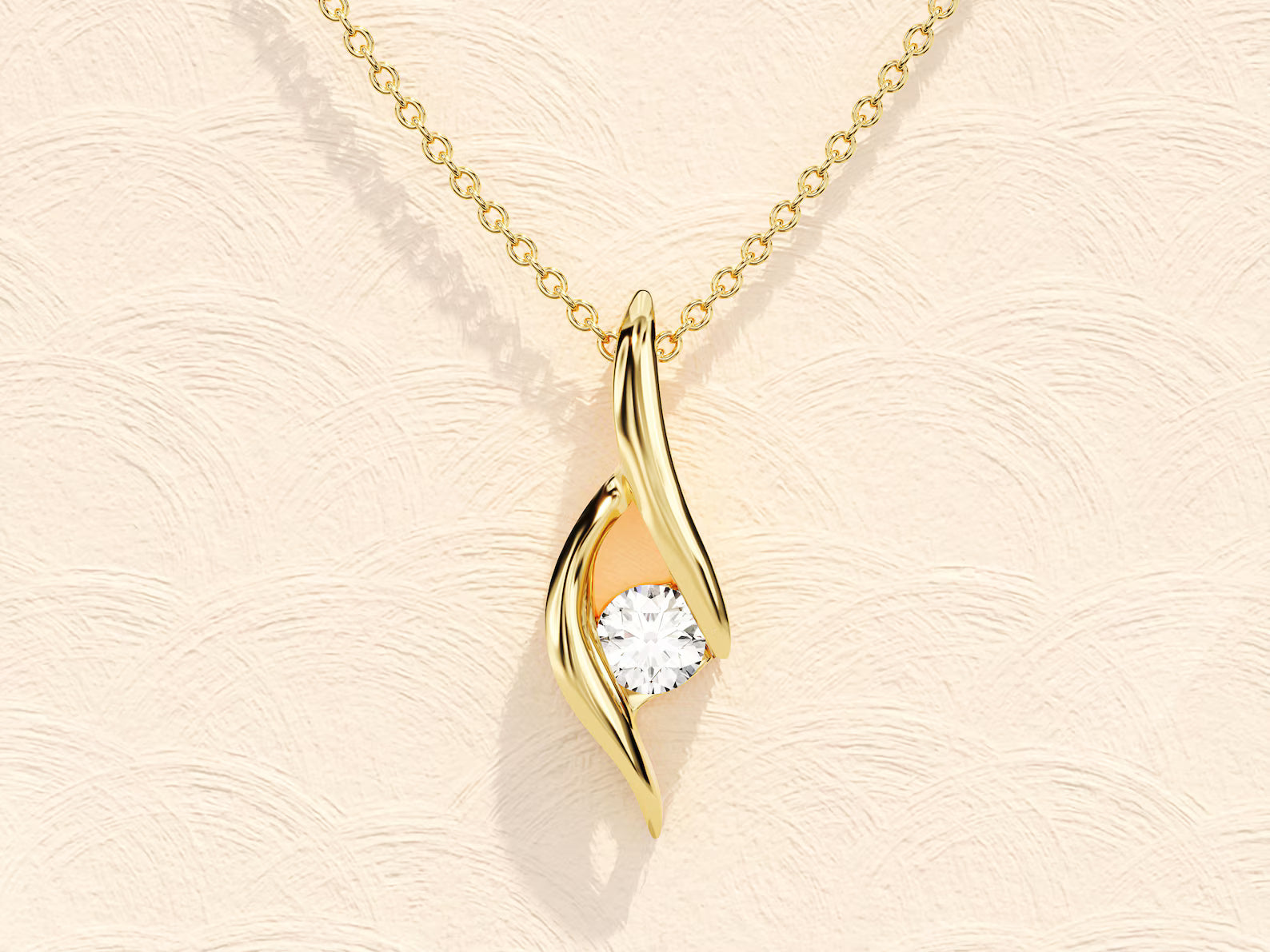 Twist Solitaire Pendant Necklace