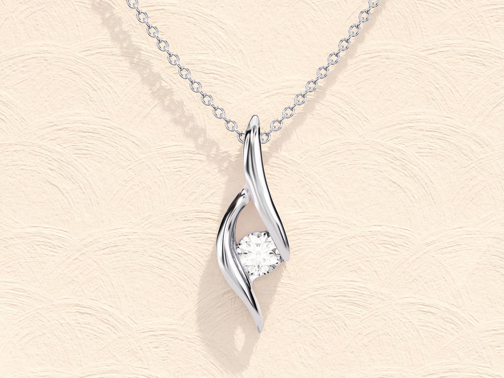 Twist Solitaire Pendant Necklace