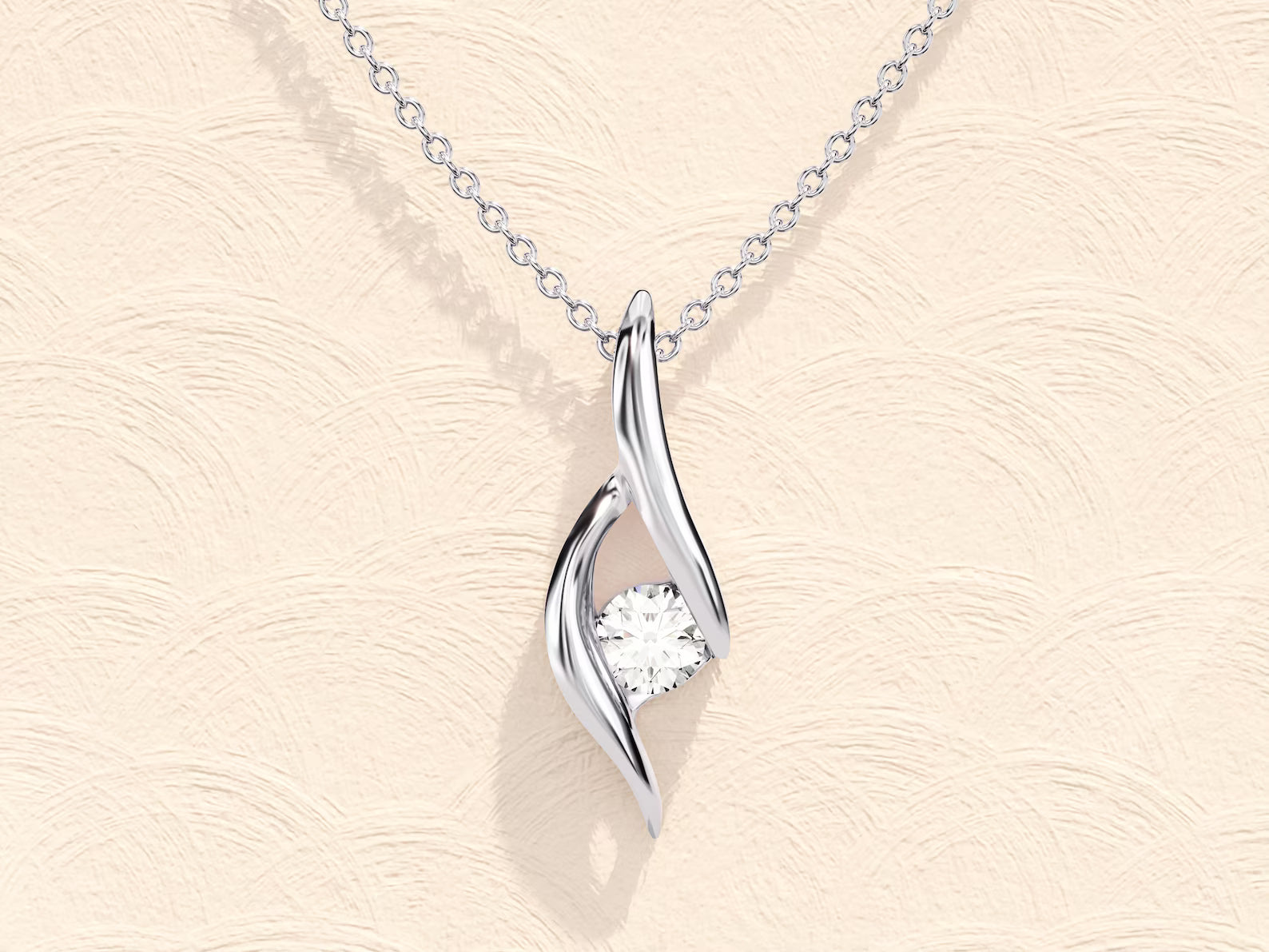 Twist Solitaire Pendant Necklace
