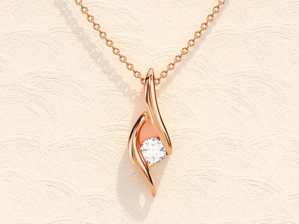 Twist Solitaire Pendant Necklace