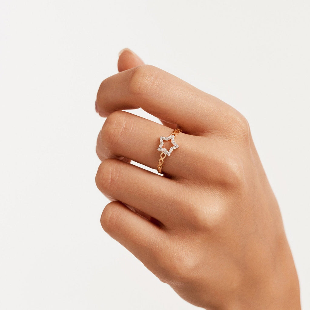 Twisted Chain Star Ring