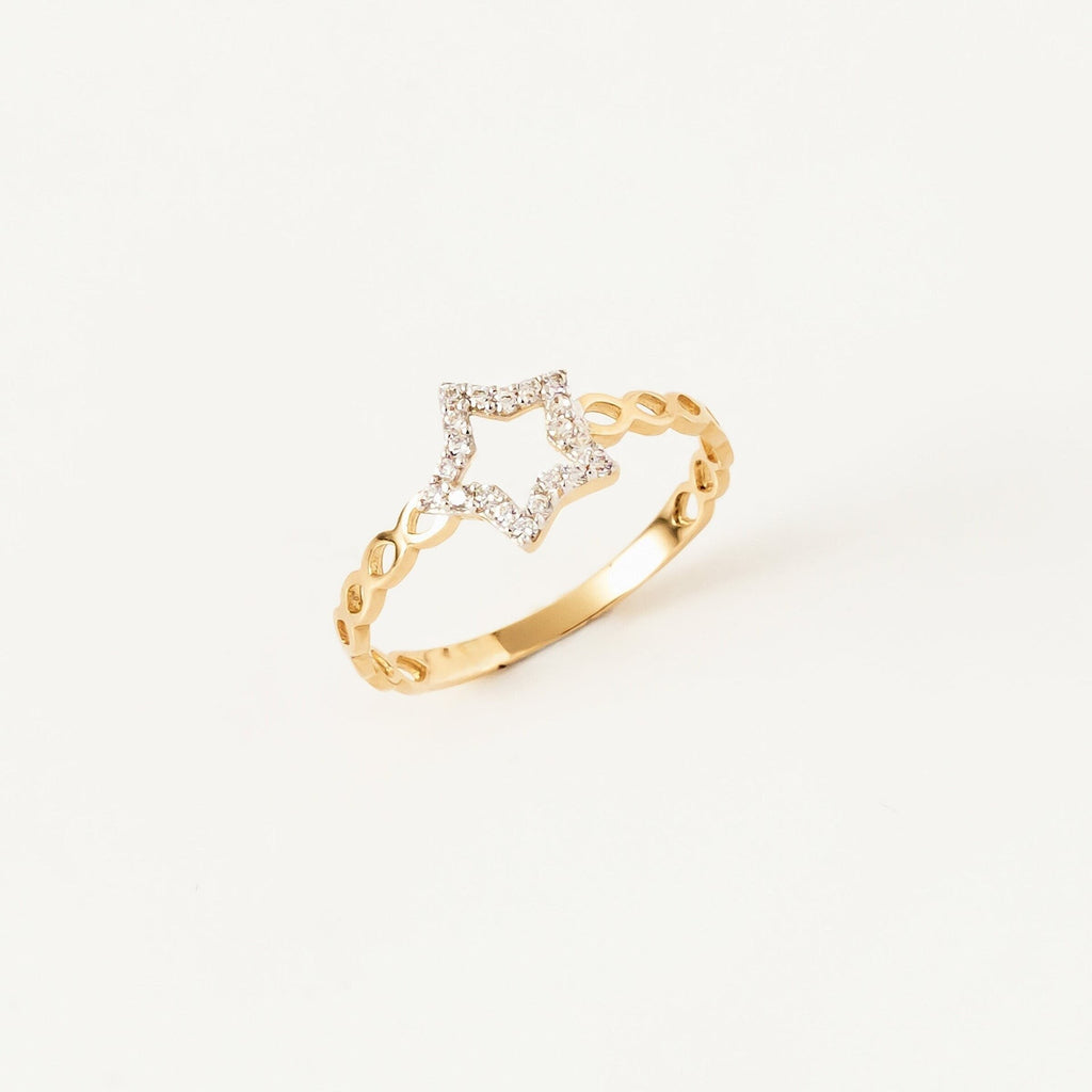 Twisted Chain Star Ring