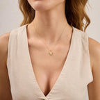 U Letter Diamond Shield Initial Necklace