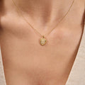 U Letter Diamond Shield Initial Necklace