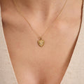 V Letter Diamond Shield Initial Necklace