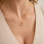 V Letter Diamond Shield Initial Necklace