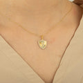 V Letter Shield Initial Necklace