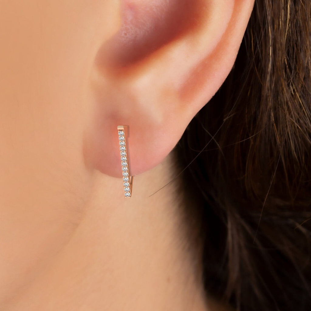 V-Shaped Diamond Stud Earrings