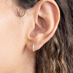 Vertical Baguette Huggie Earrings