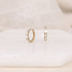 Vertical Baguette Huggie Earrings