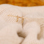 Vertical Baguette Huggie Earrings