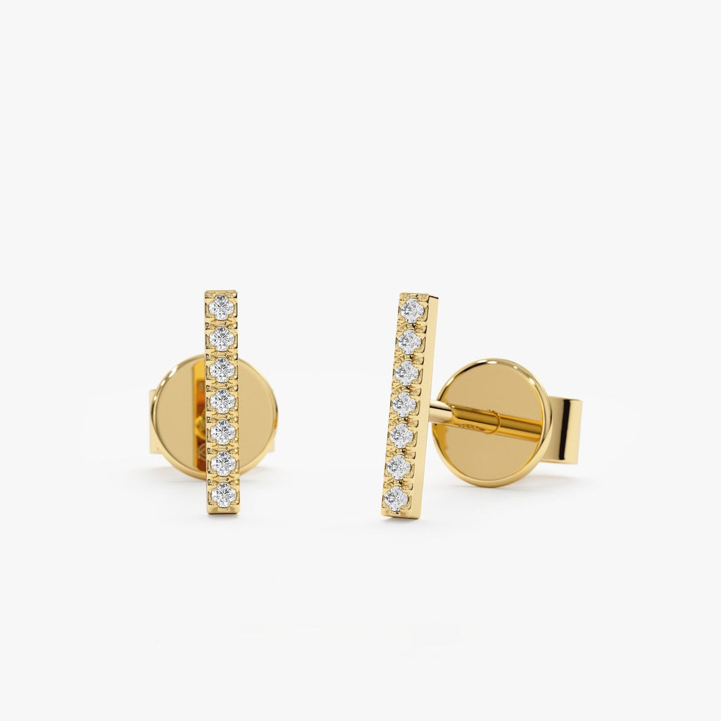 Vertical Bar Stud Earrings