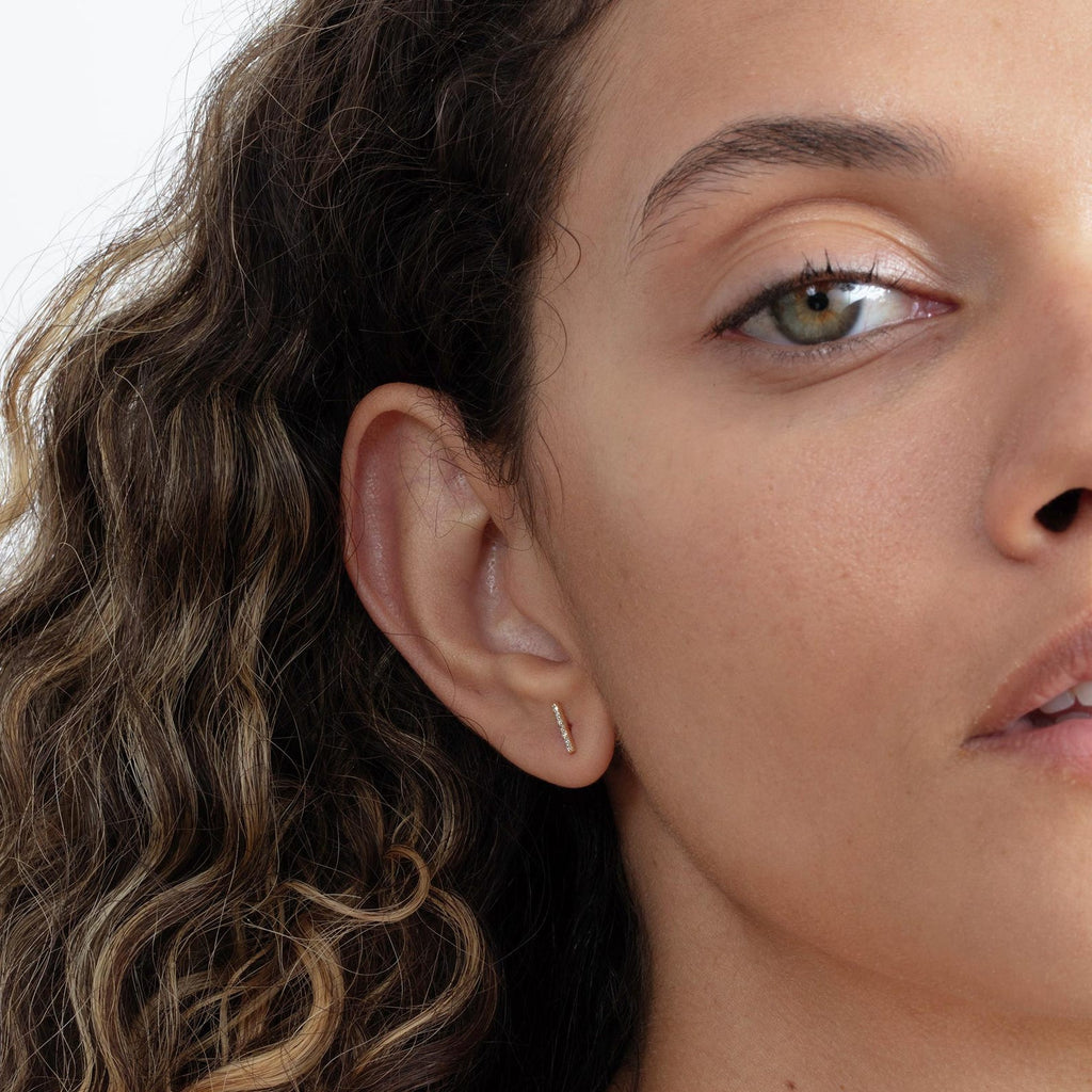 Vertical Bar Stud Earrings