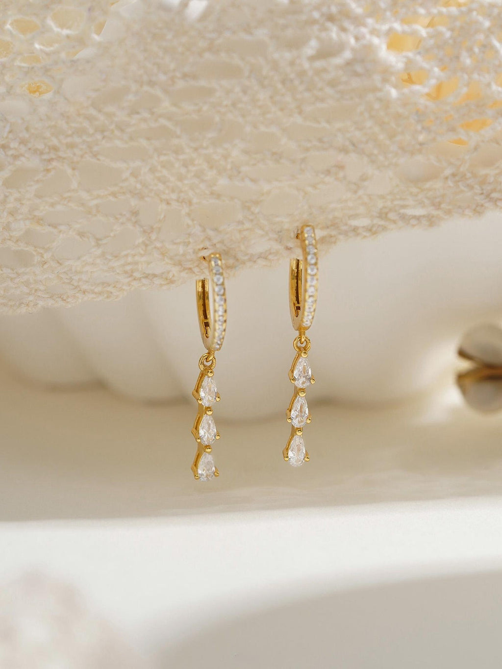 Vine Drop Hoops Earring