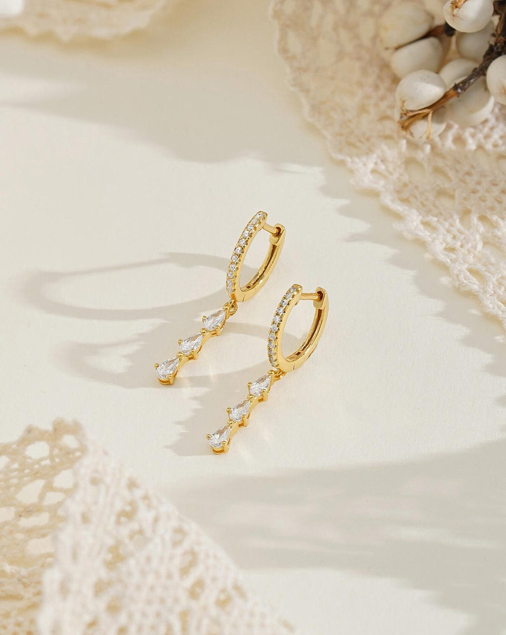 Vine Drop Hoops Earring