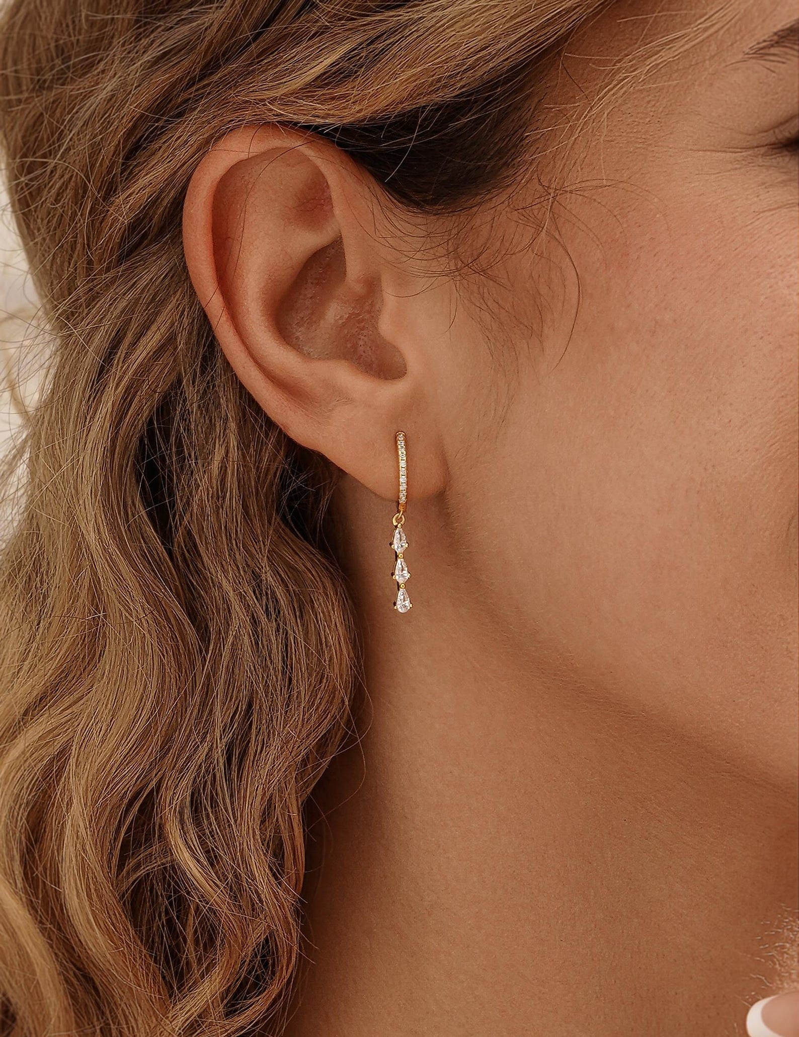 Vine Drop Hoops Earring