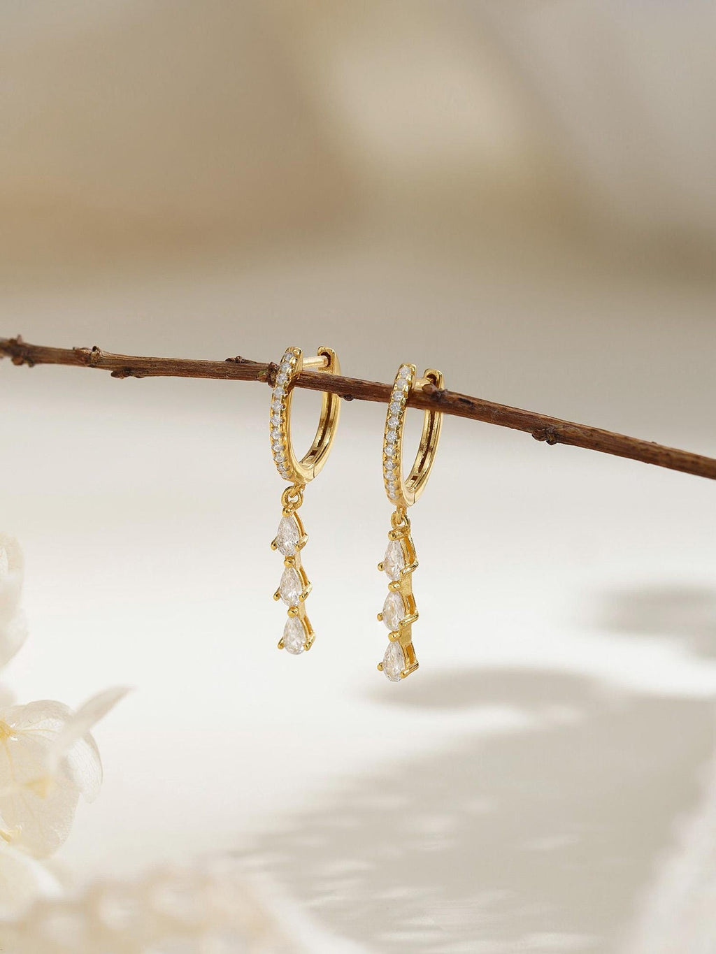 Vine Drop Hoops Earring