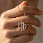 Virgo Script Pavé Symbol Necklace