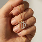 Virgo Script Pavé Symbol Necklace