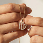 Virgo Script Pavé Symbol Necklace