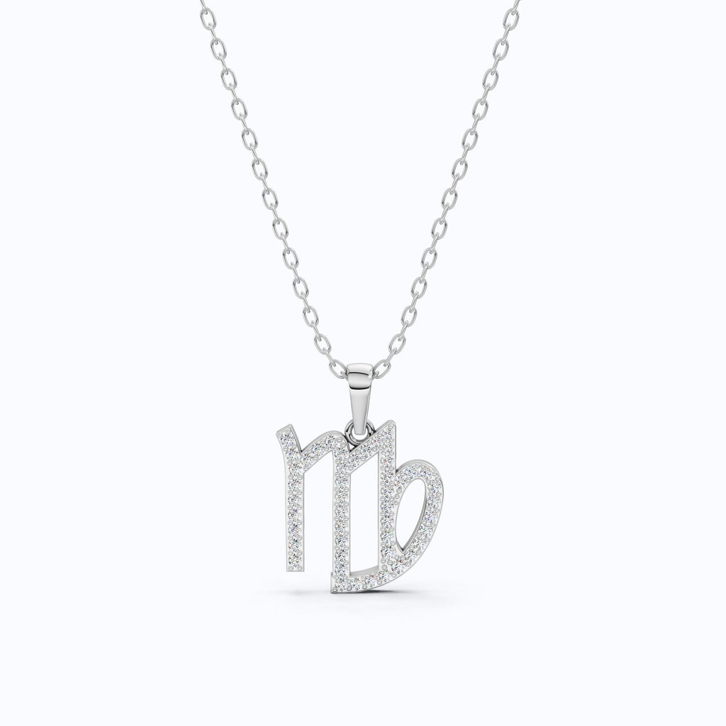 Virgo Script Pavé Symbol Necklace