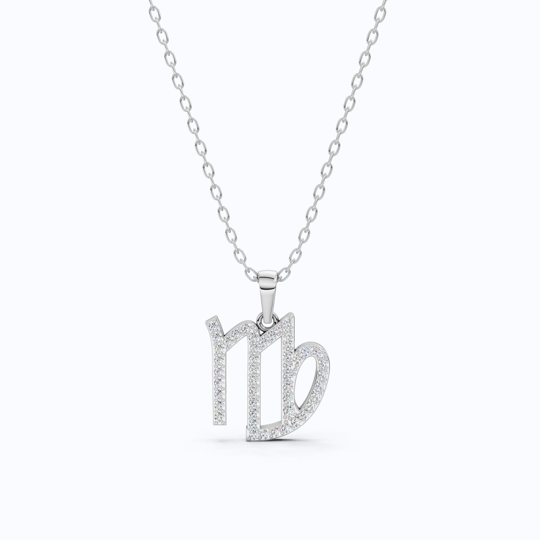 Virgo Script Pavé Symbol Necklace