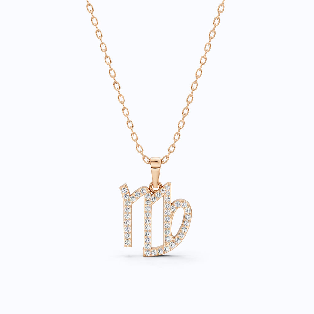 Virgo Script Pavé Symbol Necklace