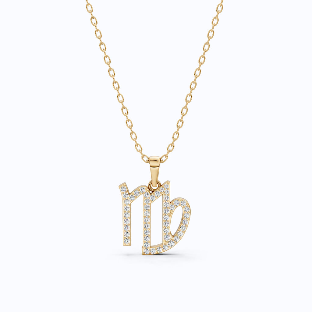 Virgo Script Pavé Symbol Necklace